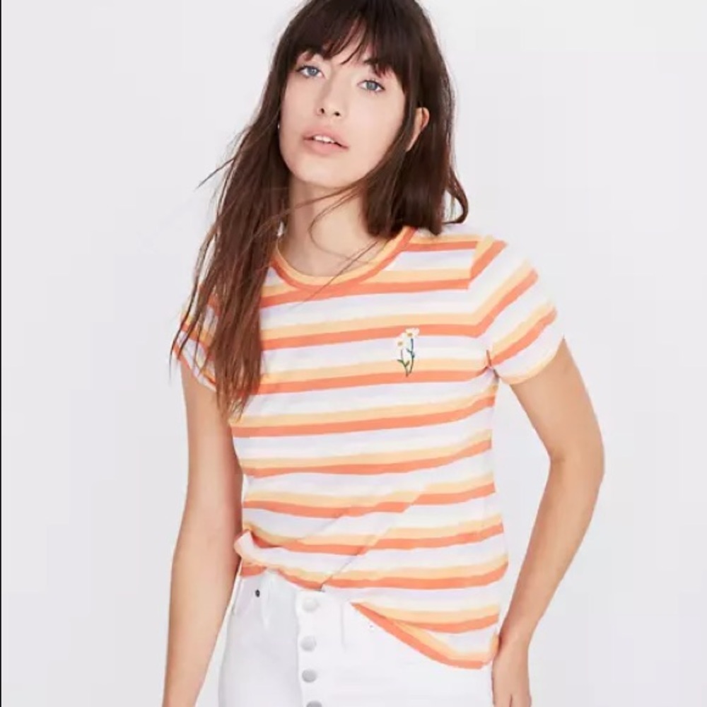 Madewell Striped Daisy Tee